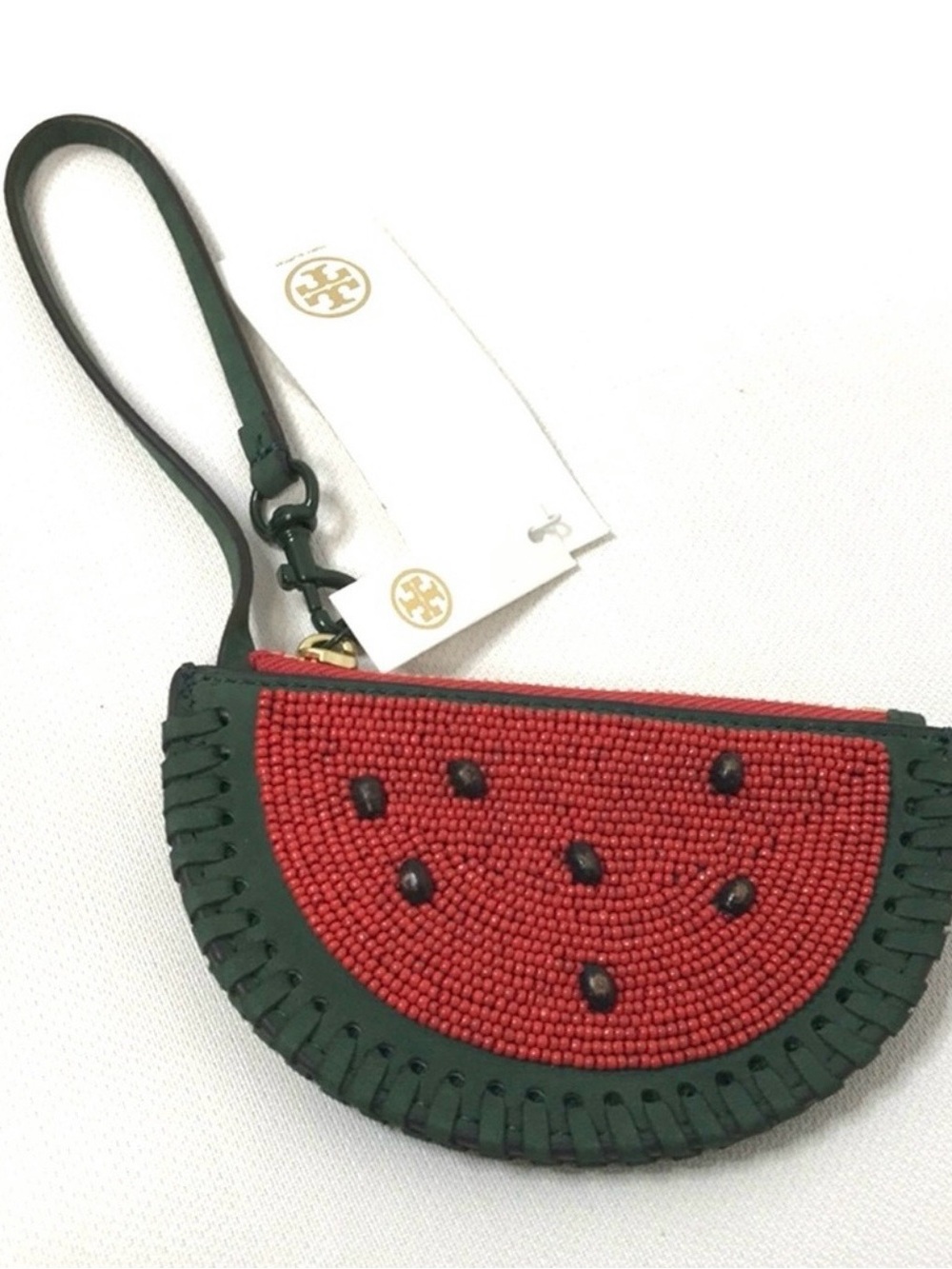 Tory Burch Beaded Watermelon Wristlet